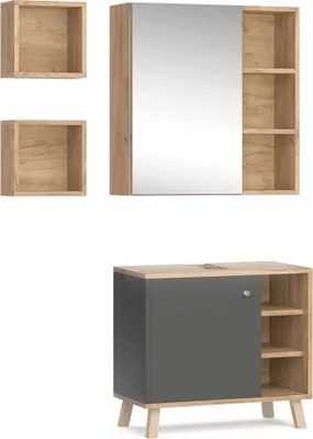 Produktbild von Badmöbel-Set Vicco Senyo Anthrazit 3 Teile, Model 36450