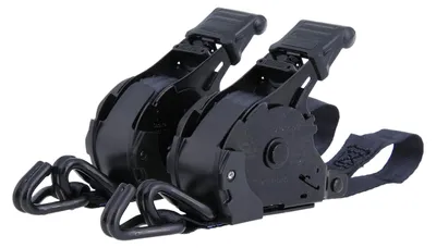 Produktbild von 2 Stück 3,65 m Automatik-Zurrgurt, 25 mm, LC 340 daN, mit beschichtetem Spitzhaken
