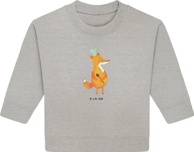 Produktbild von Mr. & Mrs. Panda Organic Baby Pullover Fuchs Koch 24. - 36. Monat - Heather Grey - Geschenk, Hungrig, Chefkoch, Bäcker, Köche, Bullover