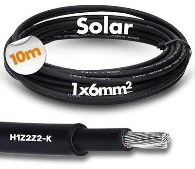 Zdjęcie produktu dla Kabel solarny H1Z2Z2 k 6MM2 do paneli fotowoltaiki 10 metrów czarny