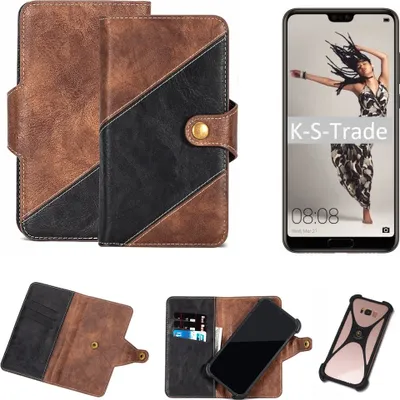 Produktbild von K-S-Trade Handy Hülle Schutz Hülle Schutzhülle Bookstyle Case kompatibel mit Huawei P20 Pro Single-SIM Handy Cover Hülle Schutztasche 1x