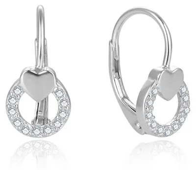 Image de Boucles d'oreilles argentées avec cœur AGUC2701