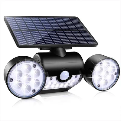 Produktbild von Solarlampen Koerpersensorleuchten Garagenstrassenleuchten Aussengartenleuchten Dreikopf-Wandleuchten
