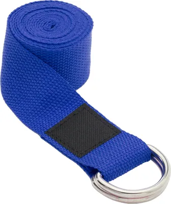 Productafbeelding van Yoga-riemen van gerecycled polyethyleentereftalaat (rPET), model "Virabha" PF4156 (181 cm x 3,8 cm), kleur blauw