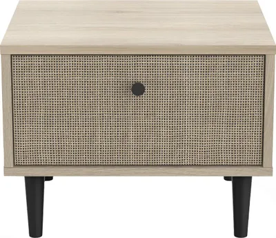 Immagine prodotto di Calicosy - Comodino 1 cassetto effetto rovere e rattan L44,6 cm - Saïgon