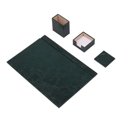 Produktbild von Leder Schreibtisch-Set – 4 Zubehörteile – Grün- 4-teiliges Set