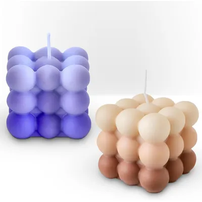 Produktbild von Bubble Kerzen Duftkerzen Geschenkset 2 Stück Lila Bernstein Sojawachs Aromatherapie