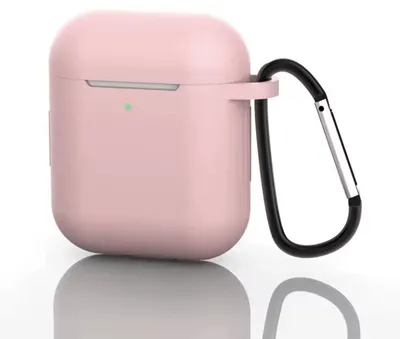 Produktbild von Rosa Hülle passend für AirPods - AirPods-Hülle - AirPodscase - AirPods-Hülle mit Karabiner - Pink - Silikon - AirPods 1 & 2 - Passend für Apple AirPods - CHPN