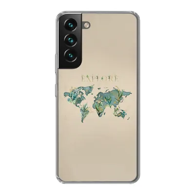 Produktbild von MuchoWow® Handyhülle Schutzhülle Hülle für Samsung Galaxy S22 Weltkarte - Pflanzen - Wasser Silikon Softcase Handy Hülle - Mobiltelefonhülle