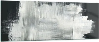 Produktbild von Bilder auf glas - Einteilig - Abstraktion Schwarz Weiß - 140x50cm - Glasbilder - Wandbilder - Bilder - zum Aufhängen bereit - Wanddekoration aus Glas - Glas Bilder - Wandbild auf Glas - GAB140x50-4173