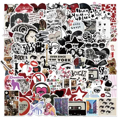 Y2K Vintage Sticker-Set, 100 Stück, ästhetische Sticker, Multicolor