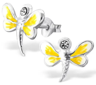Produktbild von Ohrstecker Silber Ohrringe „Libelle“ gelb