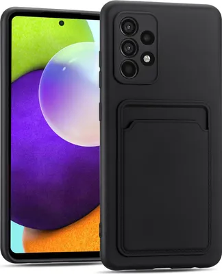 Produktbild von Conie Schutzhülle für Samsung Galaxy A72 mit Kartenfach Tasche Case Cover Bumper Silikon Hülle in Schwarz