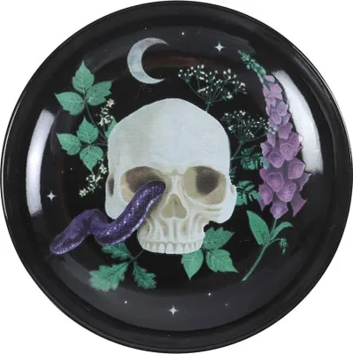 Produktbild von Schwarze Venom & Vines Totenkopf Schmuckschale Ø 11 cm