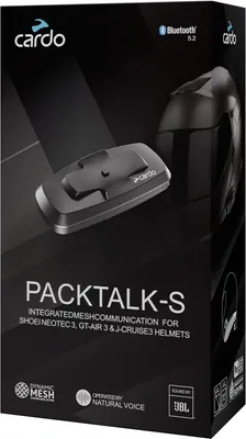 Produktbild von Cardo Packtalk-S Bluetooth Kommunikationssystem Einzelset für Shoei Gen 3 Motorradhelme