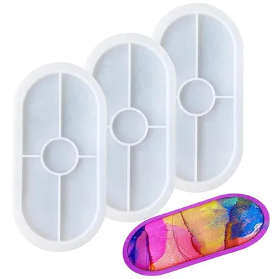 Immagine prodotto di Sottobicchieri in silicone, forma ovale, confezione da 3 pezzi, colore bianco, dimensioni 18 x 9,5 cm
