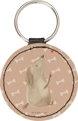 Produktbild von Mr. & Mrs. Panda Schlüsselanhänger Hund Liebe - Hundeglück - Geschenk, Taschenanhänger, Anhänger, Tierliebhaber, klein, mini, Hunde, schlüsselring, Herz