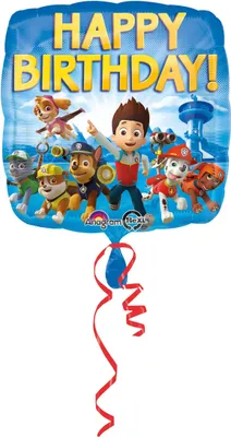 Zdjęcie produktu dla amscan® 3018001 Urodzinowy balon foliowy Paw Patrol - 43 x 43 cm