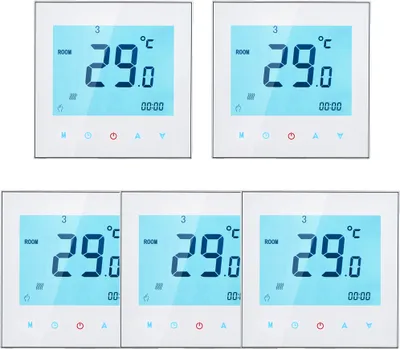 Produktbild von 5X 5A 110 – 230 V Raumthermostat Fußbodenheizung Programmierbar wöchentliche Display LCD Touch Screen Wasser Heizung Thermostat Room Controller Temperatur Innenthermometer