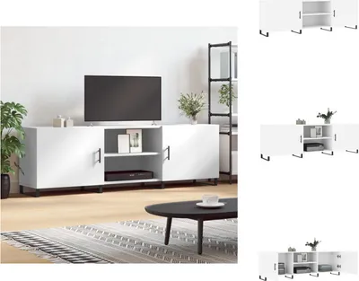 Image de vidaXL Armoire TV Blanc 150x30x50 cm Bois composite - Meuble TV