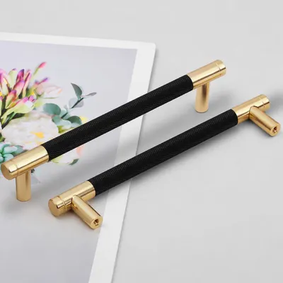 Image de Omgoods - Ensemble de 10 boutons dorés pour cuisine - Poignées modernes pour meubles et tiroirs