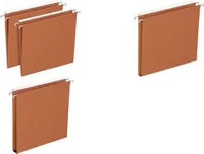 Image de ELBA Dossiers suspendus DEFI FLEX, pour tiroir, fond V orange, carton kraft 230 g/m2, entr'axe: 330 mm, barrette