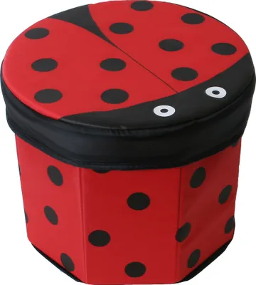 Produktbild von TE-Trend Textil Aufbewahrungsbox Spieltruhe Spielbox Motiv Marienkäfer faltbar mit Deckel