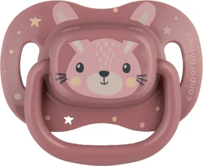 Image de Canpol Babies Cute Animals sucette symétrique en silicone rose 34/925 0-6 mois, 1 pièce