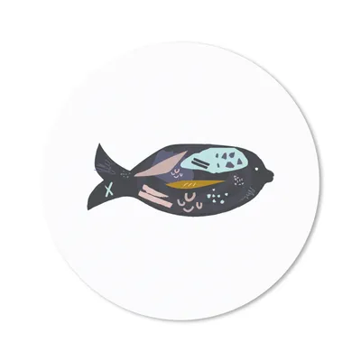 Produktbild von MuchoWow® Mauspad Mousepad Pastell - Schwarz - Fisch 40x40 cm - Mousepads - Maus Mat - Pad - Mausunterlage - Schreibtisch Accessoires