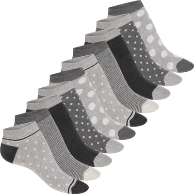 Produktbild von Celodoro Damen Süße Eco Sneaker Socken (10 Paar) Kurzsocken aus regenerativer Baumwolle - Grey 35-38