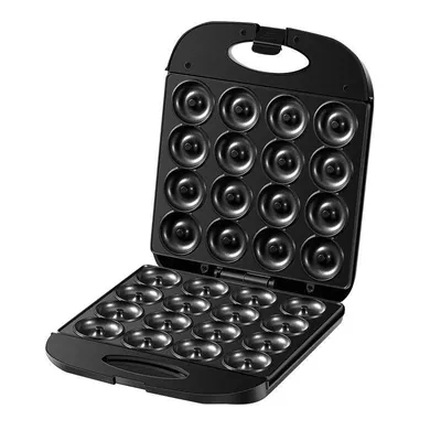 Produktbild von Donutmaker mit 16 Löchern (110 V), 1400 Watt, beidseitige Erwärmung, außen knusprig und innen weich, 3-in-1, kann Donuts/Kuchen/Sandwiches herstellen