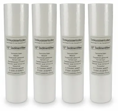 Produktbild von 4 x Sediment Vorfilter - Grobfilter 10 Zoll 5 µm Polypropylene Wasserfilter - Sparangebot