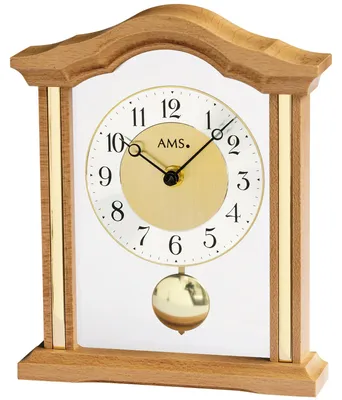 Tischpendeluhr aus massivem Buchenholz, 23 cm, analog