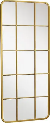Produktbild von Metallspiegel in Fensterform - B 60 x H 140 cm - Gold - SCIARA
