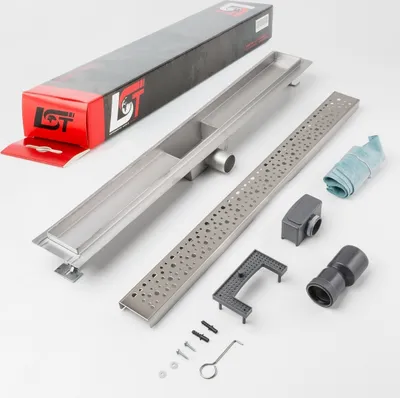 Produktbild von Duschrinne Tropfen 700 x 70 mm höhenverstellbar Bodenablauf Duschrost gelocht