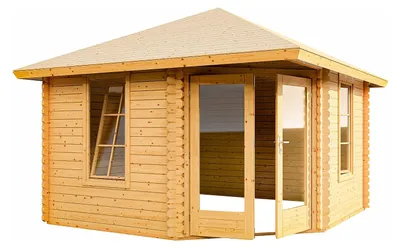 Produktbild von Eck-Gartenhaus aus Holz 16,73 m² - Wandstärke 40 mm - SEVEANA