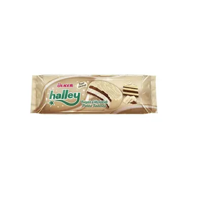 Produktbild von Ülker Halley White – Marshmallow-Keks mit weißer Schokolade, 7 Riegel à ca. 30 g, 210 g
