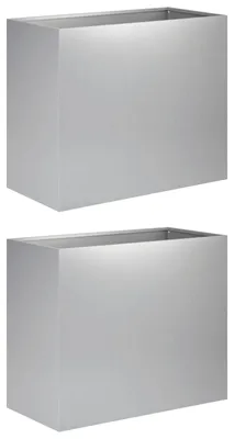 Obrázek produktu pro Dva kusy venkovních květináčů, stříbrné barvy, rozměry 60 x 30 x 40 cm