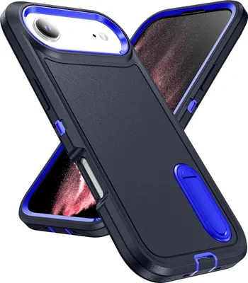 Produktbild von Hülle für iPhone Air Hybrid Dreilagige Robust Stoßfest Schwerlast Schutzhülle mit Ständer Dunkelblau