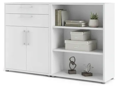 Produktbild von Kommode Josepha, Wohnzimmerbuffet, Wohnzimmer-Sideboard, Moderne Küchen-Speisekammer, 178x40 h113 cm, Weiß