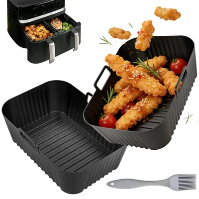 Silikonform für Heißluftfritteuse, 2 Stück, 4,5 l, wiederverwendbar