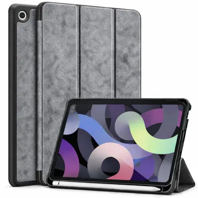 Produktbild von Schutzhülle für Apple iPad 10.2" Zoll 9. 8. 7. Generation (2021/2020/2019) Etui Tasche Case Smart Cover Wake Up Sleep Funktion MARMOR GRAU Stifthalter