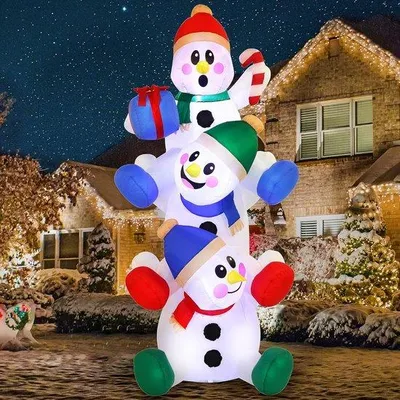 Produktbild von Famanu Aufblasbarer Schneemann mit LED-Beleuchtung - 1,83 Meter