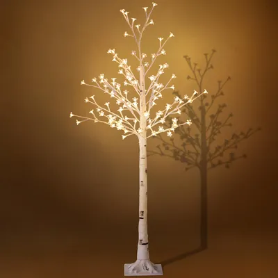 Produktbild von HOMCOM LED Baum 150 cm Lichterbaum, Kirschbaum mit 120 LEDs, 3 Helligkeitsstufen