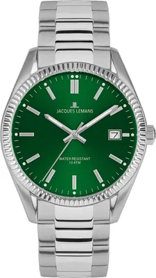 Jacques Lemans 50-3E Herren-Quarzuhr Derby Edelstahl/Grün 1