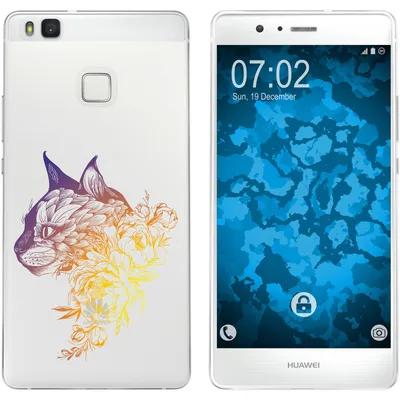 Produktbild von PhoneNatic Case kompatibel mit Huawei P9 Lite Silikon-Hülle Floral Katze M2-3