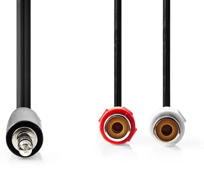 Produktbild von Nedis Stereo-Audiokabel - 3.5 mm Stecker - 2x Cinch Buchse - Vernickelt - 0.20 m - Rund - Box