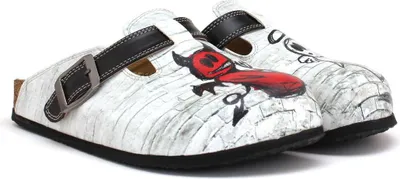 Produktbild von Goby Clogs Schuhe für Damen – Handgefertigte - Mädchen- und Damenschuhe für den Alltag - Farbiger Druck - Bequem & Langlebig - EVA-Sohle – Grundschul-Zeichnungen