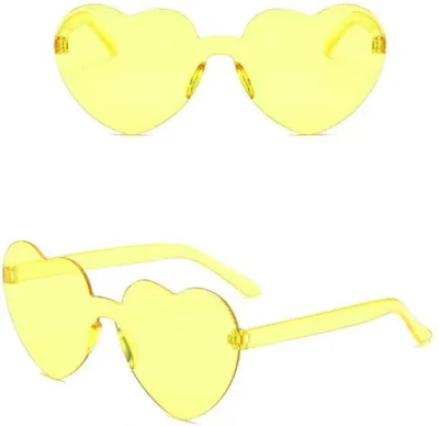 Produktbild von Go Go Gadget – Partybrille – Sonnenbrille – Herz – Hippie-Brille – Sommer – Gelb