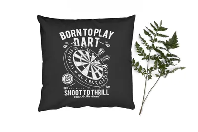 Produktbild von MuchoWow® Zierkissen Sofakissen Wohnzimmer Dekokissen 50x50 cm Mancave - Dartscheibe - Darts - Retro - Komfort - Sofakissen